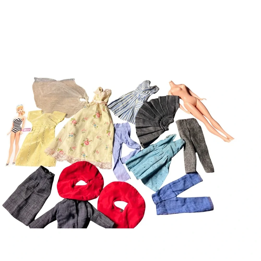 Vintage Barbie Doll Clothes Lot 15 Pieces Outfits Dresses Pants Accessories